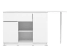 Ilot Central De Cuisine Avec 2 Portes, 1 Tiroir Et 2 Niches - Blanc - TUNORI -Electroménager Soldes meuble de cuisine 16574121