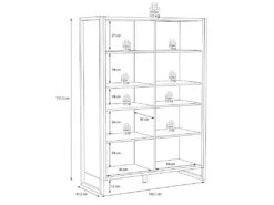 Vaisselier 4 Portes 2 Niches Décor Bois Recyclé Métal Noir - APACHE -Electroménager Soldes meuble de cuisine 17569055