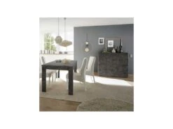 Vaisselier 2 Portes Béton Ciré Foncé - TICATO -Electroménager Soldes meuble de cuisine 17634601