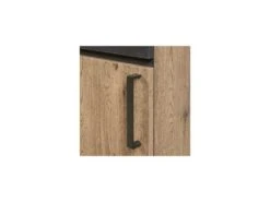 Vaisselier 2 Portes Chêne Miel/Métal - ANGELE -Electroménager Soldes meuble de cuisine 17634773