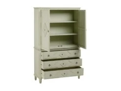 Armoire 2 Portes 3 Tiroirs Vert Sauge - MIZZILA -Electroménager Soldes meuble de cuisine 17634815