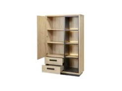 Vaisselier 1 Porte 4 Niches Bois Clair/Béton Ciré - HESTIA 10 Vaisselier 1 Porte 4 Niches Bois Clair/Béton Ciré - HESTIA -Electroménager Soldes meuble de cuisine 17637175