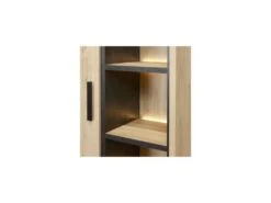 Vaisselier 1 Porte 4 Niches Bois Clair/Béton Ciré - HESTIA 11 Vaisselier 1 Porte 4 Niches Bois Clair/Béton Ciré - HESTIA -Electroménager Soldes meuble de cuisine 17637177