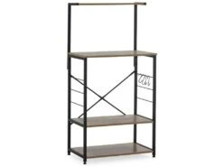 Armoire De Cuisine África Pour Micro-ondes 4 étagères, Couleur Chêne/noir