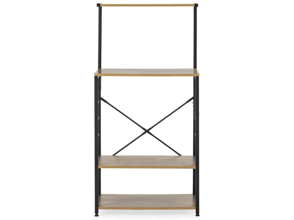 Armoire De Cuisine África Pour Micro-ondes 4 étagères, Couleur Chêne/noir 4 Armoire De Cuisine África Pour Micro-ondes 4 étagères, Couleur Chêne/noir – Image 2