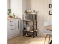 Armoire De Cuisine África Pour Micro-ondes 4 étagères, Couleur Chêne/noir 13 Armoire De Cuisine África Pour Micro-ondes 4 étagères, Couleur Chêne/noir -Electroménager Soldes meuble de cuisine 18857691