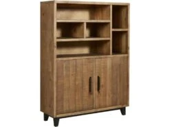 Vitrine 2 Portes & 6 Niches "Favola" 120cm Marron -Electroménager Soldes meuble de cuisine 19161915