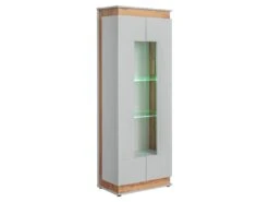 Vitrine à Led 4 Niveaux "Berlin" 191cm Gris & Naturel