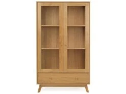 Vitrine Design En Bois "Kensal" 170cm Chêne