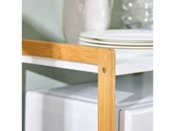 SoBuy KCR07-WN Étagère Micro Ondes, Support De Four Micro-Onde Amovible Rangement De Cuisine Avec 2 étagères, 1 Tiroir Et 1 Porte-torchon -Electroménager Soldes meuble de cuisine 19455007