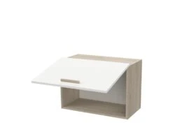 Dessus De Hotte 60 Cm 1 Abattant Blanc/Chêne - ABINCI - L 60 X L 30 X H 42 Cm -Electroménager Soldes meuble de cuisine 19722053