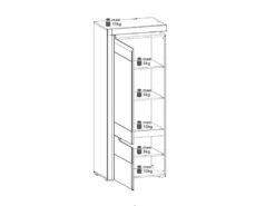 Armoire 2 Portes Blanc Brillant à LED - KIELE - L 60 X L 39 X H 195.5 Cm -Electroménager Soldes meuble de cuisine 19735601