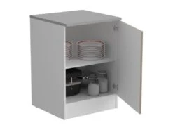 OSLO Meuble Bas 1 Porte + Plan - Décor Chene Jackson - L 60 X P 60 X H 86 Cm -Electroménager Soldes meuble de cuisine 19949433
