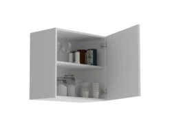 OSLO Meuble Haut 1 Porte - Blanc - L 60 X P 36 X H 58 Cm -Electroménager Soldes meuble de cuisine 19949453