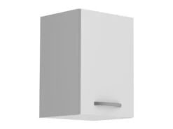 OSLO Meuble Haut 1 Porte + Tablette - Décor Blanc Mat - L 40 X P 36 X H 58 Cm