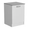 OSLO Meuble Bas 1 Porte + Tablette + Plan - Décor Blanc Mat - L 60 X P 60 X H 86 Cm -Electroménager Soldes meuble de cuisine 19949487