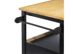 Ilot De Cuisine "Rangement" 108cm Naturel & Noir -Electroménager Soldes meuble de cuisine 20979779