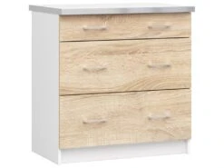 ASTRA - Meuble De Cuisine Bas Style Moderne - 80x82x54 - 3 Tiroirs