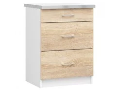 ASTRA - Meuble De Cuisine Bas Style Moderne - 60x82x54 - 3 Tiroirs