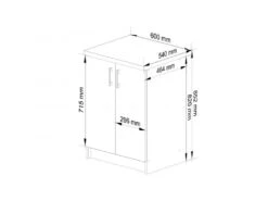 ASTRA - Meuble De Cuisine Bas Style Moderne - 60x82x54 - 2 Portes -Electroménager Soldes meuble de cuisine 20981953