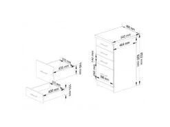 ASTRA - Meuble De Cuisine Bas Style Moderne - 40x82x54 - 4 Tiroirs -Electroménager Soldes meuble de cuisine 21007605