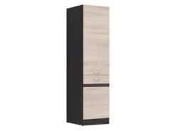 JUNONA Colonne De Cuisine 2 Portes Ouverture Gauche - L 50 X H 196 X P 46 Cm - Chene Sonoma