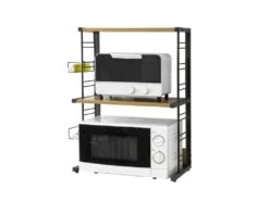 SoBuy KCR08-PF Étagères Micro-Ondes De Cuisine Support Étagère De Cuisine 2 Niveaux