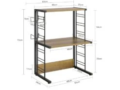 SoBuy KCR08-PF Étagères Micro-Ondes De Cuisine Support Étagère De Cuisine 2 Niveaux -Electroménager Soldes meuble de cuisine 21269067
