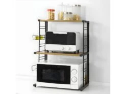 SoBuy KCR08-PF Étagères Micro-Ondes De Cuisine Support Étagère De Cuisine 2 Niveaux -Electroménager Soldes meuble de cuisine 21269069