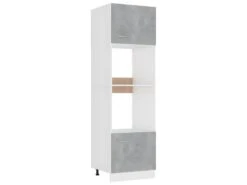 Armoire à Micro-ondes Gris Béton 60x57x207 Cm Aggloméré
