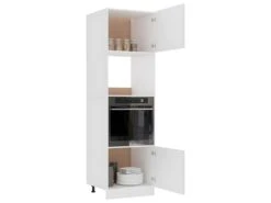 Armoire à Micro-ondes Blanc 60x57x207 Cm Aggloméré -Electroménager Soldes meuble de cuisine 22055671