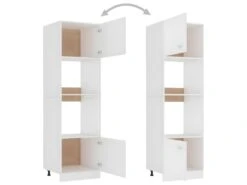 Armoire à Micro-ondes Blanc 60x57x207 Cm Aggloméré -Electroménager Soldes meuble de cuisine 22055673