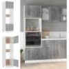 Armoire à Micro-ondes Sonoma Gris 60x57x207 Cm -Electroménager Soldes meuble de cuisine 22055685