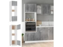 Armoire à Micro-ondes Sonoma Gris 60x57x207 Cm