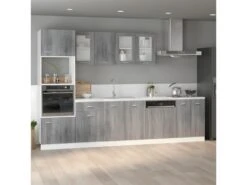 Armoire à Micro-ondes Sonoma Gris 60x57x207 Cm -Electroménager Soldes meuble de cuisine 22055689