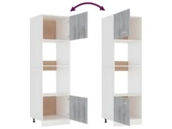 Armoire à Micro-ondes Sonoma Gris 60x57x207 Cm -Electroménager Soldes meuble de cuisine 22055697