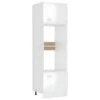 Armoire à Micro-ondes Blanc Brillant 60x57x207 Cm Aggloméré