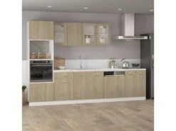 Armoire à Micro-ondes Chêne Sonoma 60x57x207 Cm Aggloméré -Electroménager Soldes meuble de cuisine 22055729