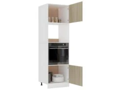 Armoire à Micro-ondes Chêne Sonoma 60x57x207 Cm Aggloméré -Electroménager Soldes meuble de cuisine 22055731