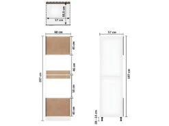 Armoire à Micro-ondes Noir 60x57x207 Cm Aggloméré -Electroménager Soldes meuble de cuisine 22055763