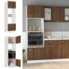 Armoire à Micro-ondes Chêne Marron 60x57x207 Cm -Electroménager Soldes meuble de cuisine 22055765