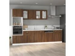 Armoire à Micro-ondes Chêne Marron 60x57x207 Cm -Electroménager Soldes meuble de cuisine 22055769