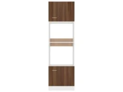 Armoire à Micro-ondes Chêne Marron 60x57x207 Cm -Electroménager Soldes meuble de cuisine 22055773