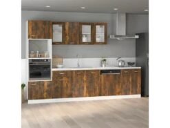 Armoire à Micro-ondes Chêne Fumé 60x57x207 Cm Bois D'ingénierie -Electroménager Soldes meuble de cuisine 22055789