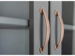 Luzerna Vitrine 2+2 Portes Et 2 Tiroirs, Gris, Marron. -Electroménager Soldes meuble de cuisine 22096399