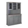 MELINA - Buffet Vaisselier 5 Portes 3 Tiroirs Coloris Gris -Electroménager Soldes meuble de cuisine 22165089