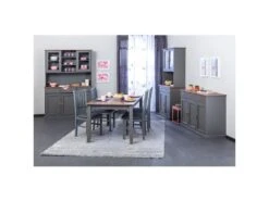 MELINA - Buffet Vaisselier 5 Portes 3 Tiroirs Coloris Gris -Electroménager Soldes meuble de cuisine 22165095