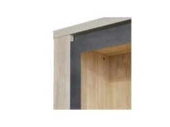 Vaisselier 4 Portes Chêne Délavé LEDS - SIMON -Electroménager Soldes meuble de cuisine 22267323