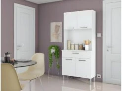 Buffet De Cuisine 4 Portes 1 Tiroir Blanc Largeur 80 Cm -Electroménager Soldes meuble de cuisine 22717433