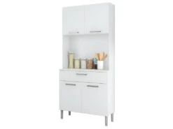 Buffet De Cuisine 4 Portes 1 Tiroir Blanc Largeur 80 Cm -Electroménager Soldes meuble de cuisine 22717435